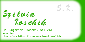 szilvia koschik business card